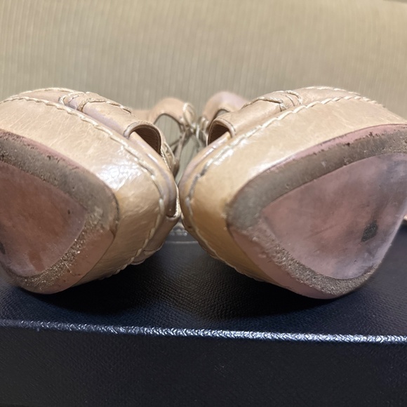 Prada nude size 39 peep toe lace up bootie - Picture 3 of 9